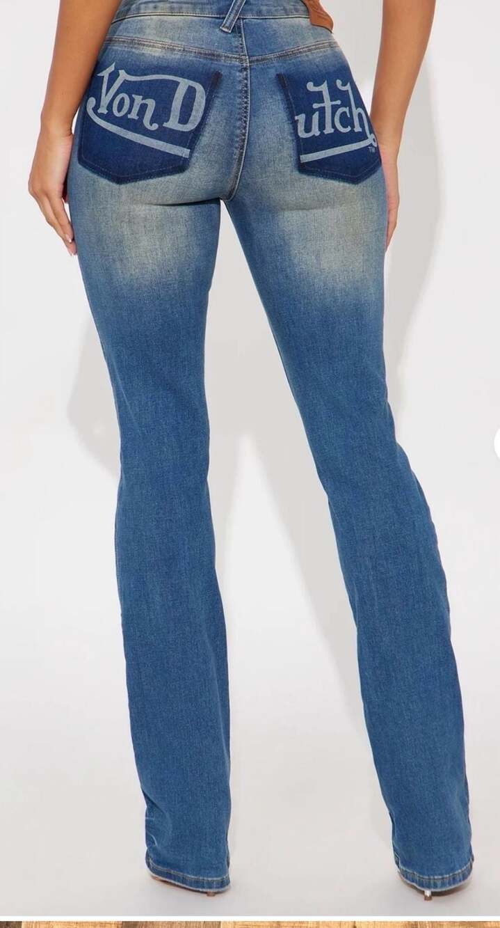Von Dutch Engineered For The Untamed Low Rise Bootcut Jeans size 5/27